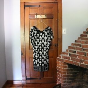 Bold Print Black & White Dress